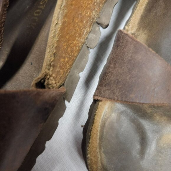 Birkenstock Larisa Womens Sandals Size‎ 41 10 Brown Leather Cork Footbed - Picture 14 of 16
